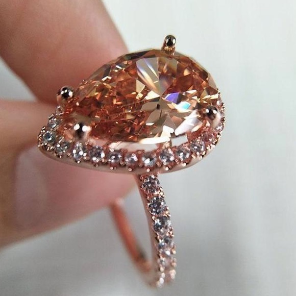 New Teardrop morganite rose gold ring - Picture 3 of 3
